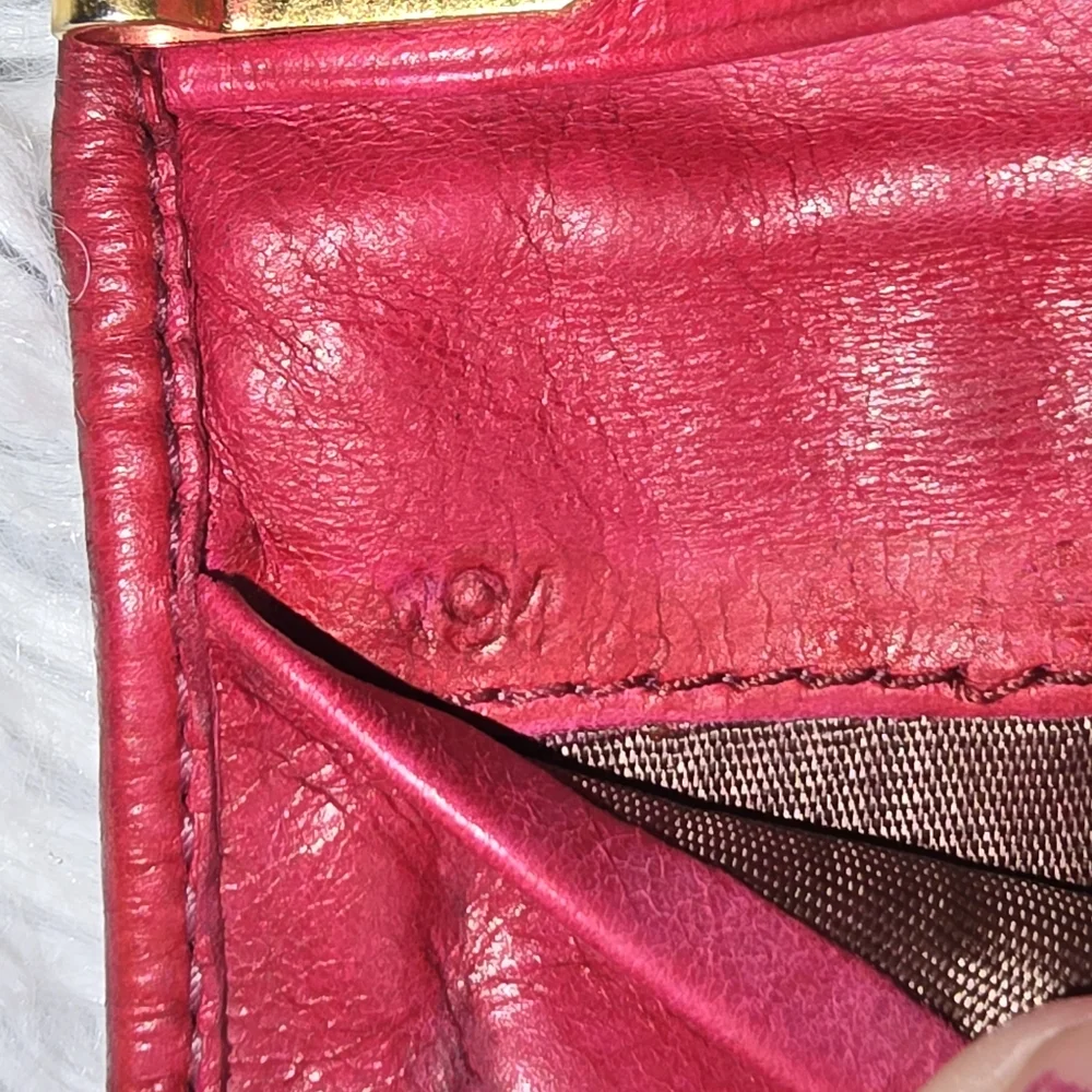 Miu Miu Vibrant Red Leather 6 Key Wallet guc rehabbed